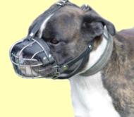 Wire Basket Dog Muzzle for Breeds with Short Snout like Boxer Wire Basket Dog Muzzle for Breeds with Short Snout like Boxer